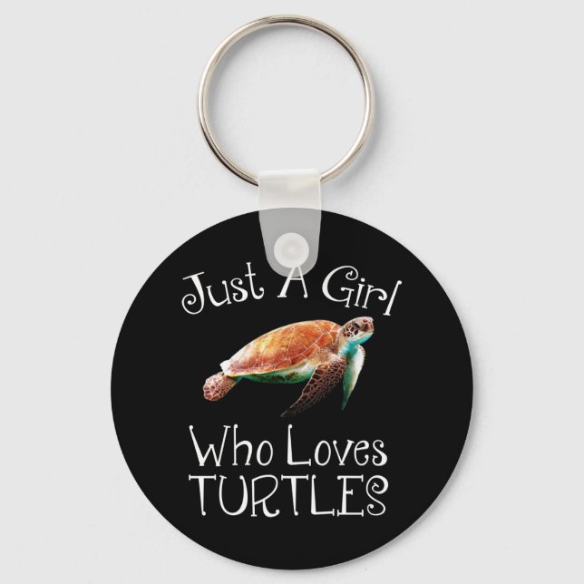 Llavero Sólo un Chica que ama a las tortugas (Anverso)