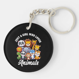 Llavero Solo un Chica que ama a los animales salvajes anim