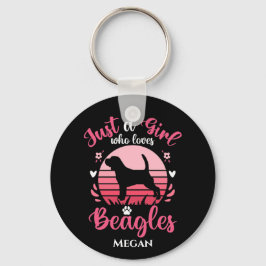Llavero Solo un Chica que ama a los beagles personalizado