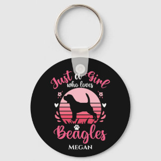 Llavero Solo un Chica que ama a los beagles personalizado