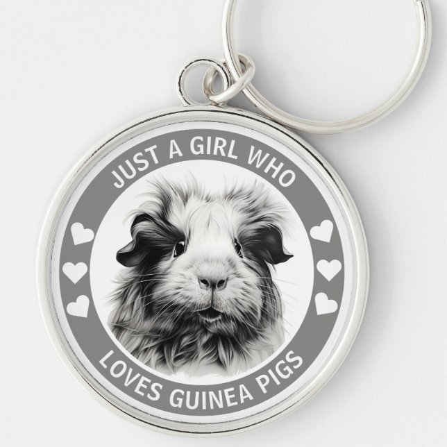 Llavero Solo un Chica que ama a los cerdos de Guinea (mono (Frente)