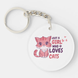 Llavero Solo un Chica que ama a los gatos regalos de camis