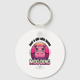 Llavero Solo un Chica que ama a Moo Deng Cute Baby Hippo T
