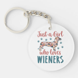 Llavero Sólo un Chica que ama a Wieners Dachshund Lover
