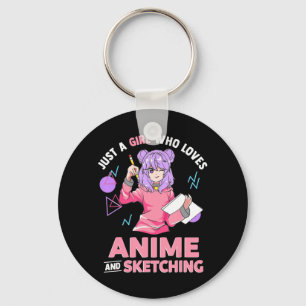 Llavero Sólo un Chica que ama el anime y el bocetos