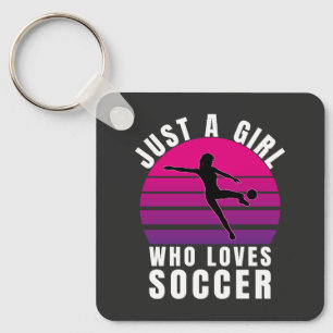 Llavero Sólo un Chica que ama el fútbol