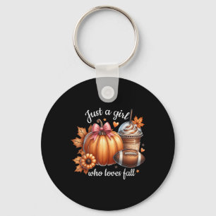 Llavero Solo Un Chica Que Ama El Fútbol De Calabaza Caída 