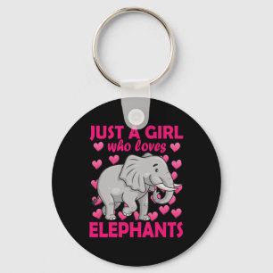 Llavero Sólo un Chica que ama la conicidad de los elefante