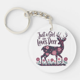 Llavero Sólo un Chica que ama la flor de ciervo y lo capri