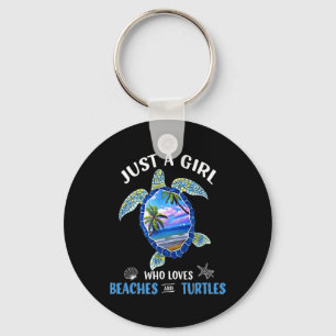 Llavero Solo Un Chica Que Ama Las Playas Y Las Tortugas -
