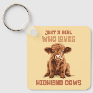 Llavero Solo un chica que ama las vacas de Highland