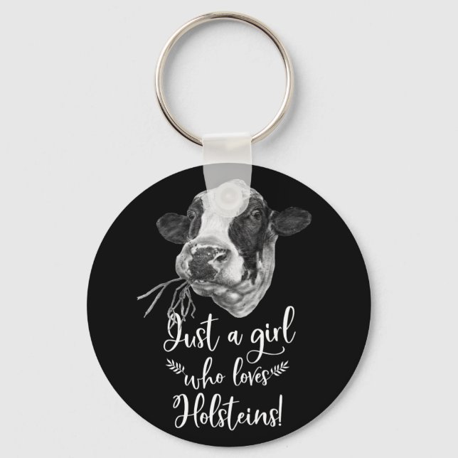 Llavero Sólo un Chica que ama las vacas Holstein (Anverso)