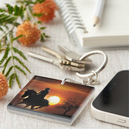 Llavero solo un chica que ama los caballos