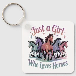 Llavero Solo un chica que ama los caballos