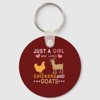 Llavero sólo un chica que ama los pollos y las cabras