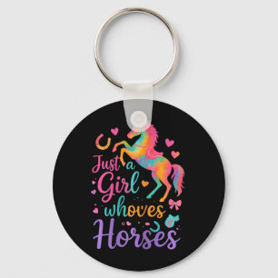 Llavero Sólo un Chica que ama los regalos de caballos que