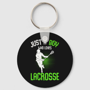 Llavero Solo un chico que ama a los jóvenes de Lacrosse Pl