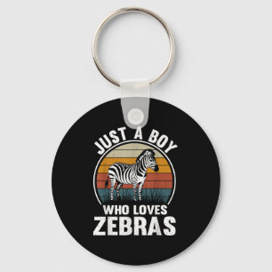 Llavero Solo un chico que ama a Zebras Recto Zebra Lover