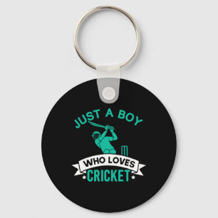 Llavero Solo un chico que ama jugador de cricket divertido
