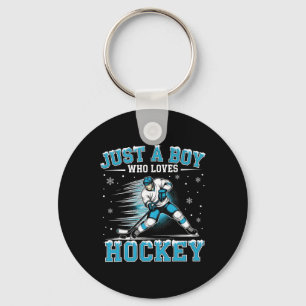 Llavero Solo un chico que ama jugador de hockey hockey sob