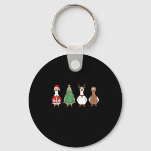 Llavero Solo un ganso alegre árbol de Navidad Santa Reno G