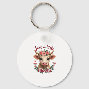 Llavero Sólo un poco vintage floral vaca highland temperam