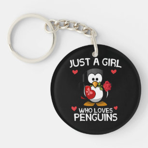 Llavero Solo una chica que ama a los pingüinos