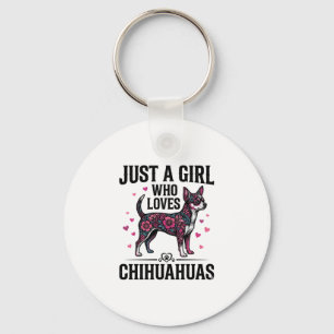Llavero Solo Una Chica Que Ama Chihuahuas Diseño Vintage D