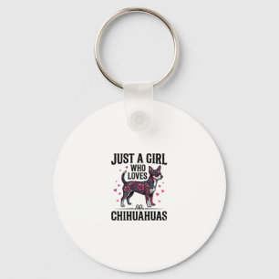 Llavero Solo Una Chica Que Ama Chihuahuas Diseño Vintage D