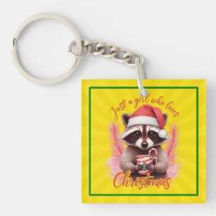 Llavero Sólo una chica que ama el mapache de Navidad-71692