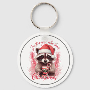 Llavero Solo una chica que ama el mapache de Navidad-71692