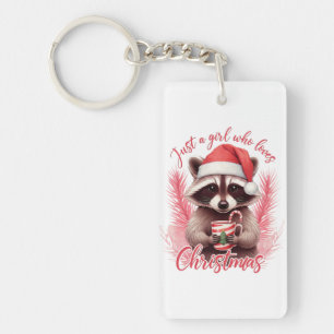 Llavero Sólo una chica que ama el mapache de Navidad-71692