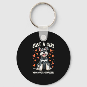 Llavero Sólo una chica que ama el Miniature Schnauzer