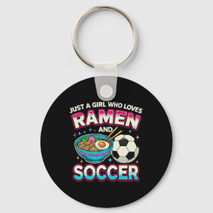 Llavero Sólo una chica que ama el ramen y el fútbol