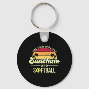 Llavero Solo una chica que ama el softball Sunshine