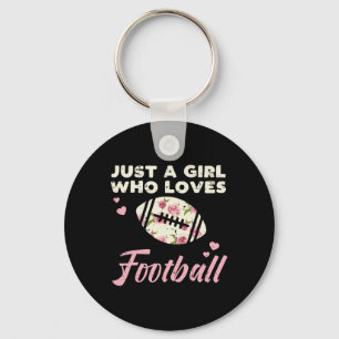 Llavero Solo Una Chica Que Ama Flores De Fútbol Americano