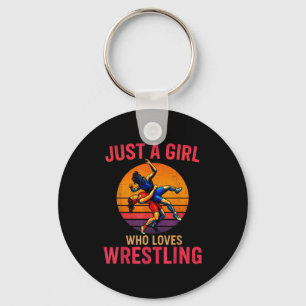 Llavero Sólo una chica que ama la lucha libre divertida lu