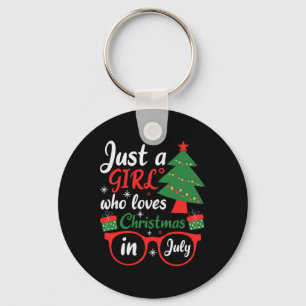 Llavero Solo una chica que ama la Navidad en julio