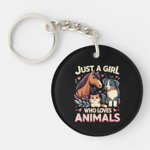 Llavero Sólo Una Chica Que Ama Los Animales Adorable Amant