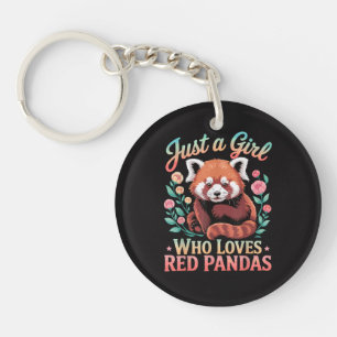 Llavero Sólo una chica que ama pandas rojos