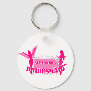 Llavero Soltera de damas de honor rosa