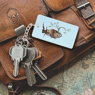 Llavero Sombrero de copa alto de búho elegante victoriano 