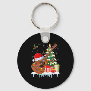 Llavero Sombrero de Santa de Guitarra Navidad Músicos Guit
