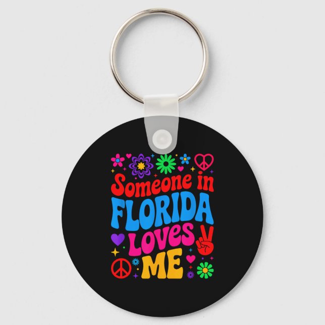 Llavero Someone In Florida Loves Me Boho Floral Peaceful C (Anverso)