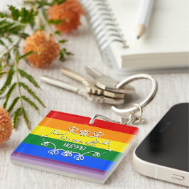 Llavero Somos Todos Humanos Mes del Orgullo LGBTQ Acrílico
