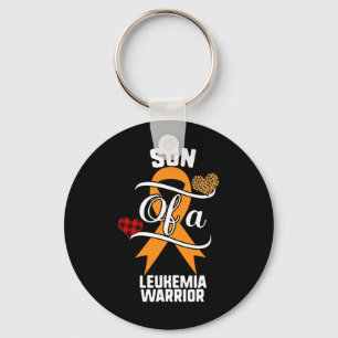 Llavero Son Leukemia Sensibilización Leopard Buffalo Plaid