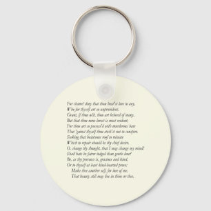 Llavero Soneto # 10 de William Shakespeare