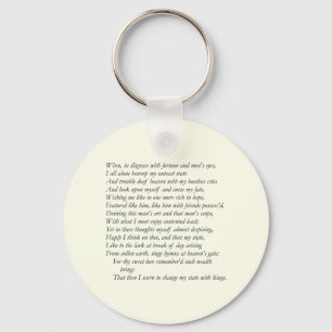 Llavero Sonnet # 29 de William Shakespeare