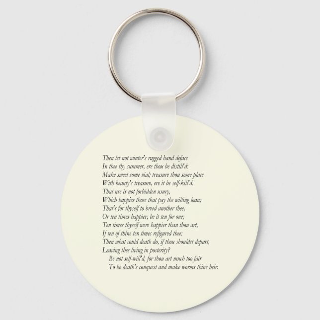 Llavero Sonnet # 6 de William Shakespeare (Anverso)