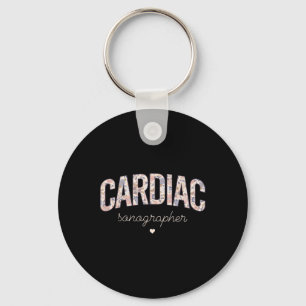 Llavero Sonógrafo Cardíaco Retro Floral Cardiaco Cardiovas